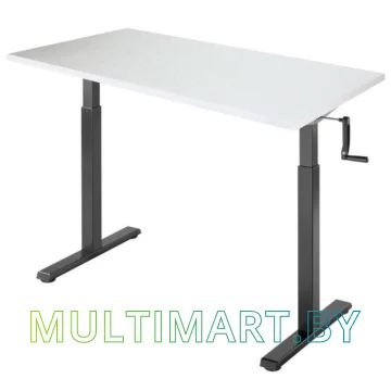 Стол для работы стоя ErgoSmart Manual Desk Compact 1360x800x36 мм (альпийский белый/черный)